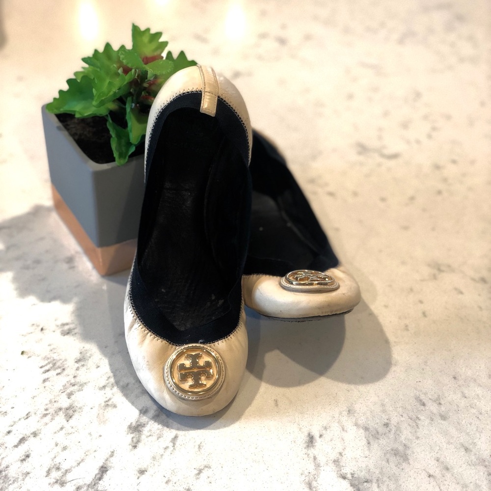 Tori Burch Caroline Elastic Trim Ballet Flat